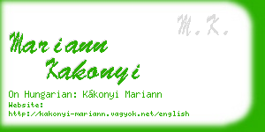 mariann kakonyi business card