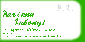 mariann kakonyi business card